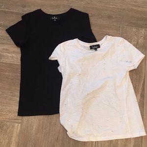 Lulus black size XS (NWOT) and white size S tees